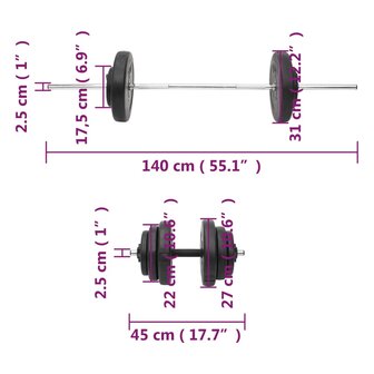 Halterset met gewichten 60 kg 9