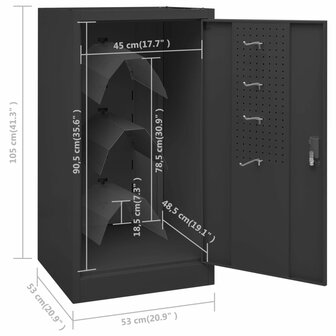 Zadelkast 53x53x105 cm staal antracietkleurig 9