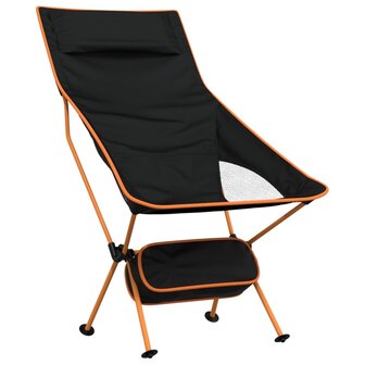 Campingstoelen 2 st inklapbaar oxford stof en aluminium zwart 5