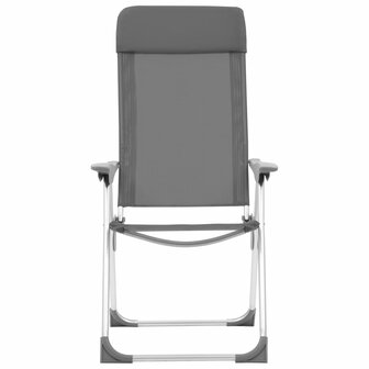 Campingstoelen 2 st inklapbaar aluminium grijs 4