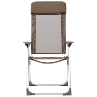 Campingstoelen 2 st inklapbaar aluminium bruin 4