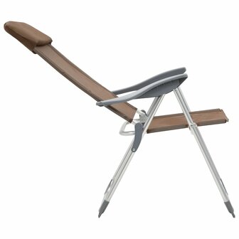 Campingstoelen 4 st inklapbaar aluminium bruin 6