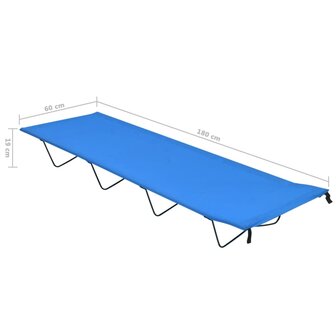 Campingbed 180x60x19 cm oxford stof en staal blauw 6