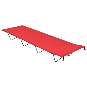 Campingbed 180x60x19 cm oxford stof en staal rood 1