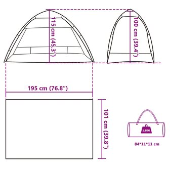 Strandtent 2-persoons waterdicht snelontgrendeling azuurblauw 12