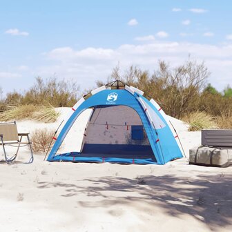 Strandtent 2-persoons waterdicht snelontgrendeling azuurblauw 3