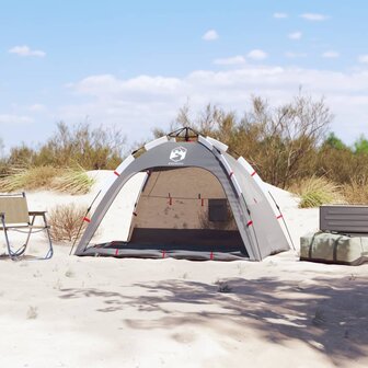 Strandtent 2-persoons waterdicht snelontgrendeling grijs 3