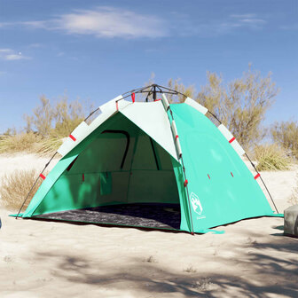 strandtent 3-persoons waterdicht snelontgrendeling zeegroen 1