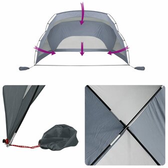 Strandtent 274x178x170/148 cm 185T polyester grijs 11