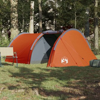 Tunneltent 4-persoons waterdicht oranje 3