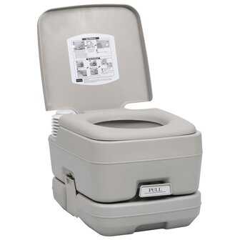 Kampeertoilet met tent draagbaar 10 + 10 L 10