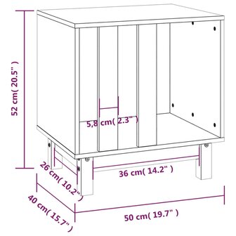 Hondenhok 50x40x52 cm massief grenenhout wit 8