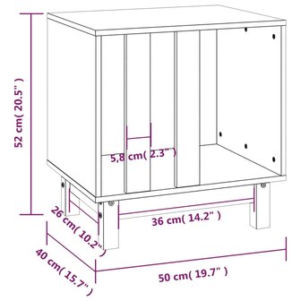 Hondenhok 50x40x52 cm massief grenenhout honingbruin 8