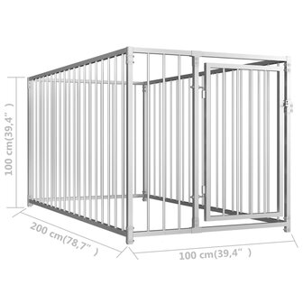 Hondenkennel voor buiten 100x200x100 cm 6