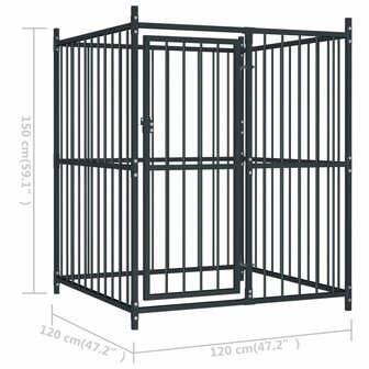 Hondenkennel voor buiten 120x120x150 cm 5