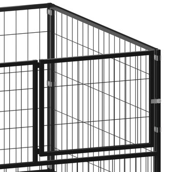 Hondenkennel 200x100x70 cm staal zwart 4