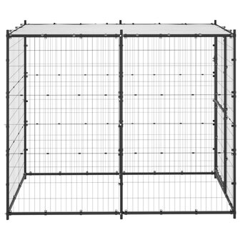 Hondenkennel voor buiten met dak 110x220x180 cm staal 3