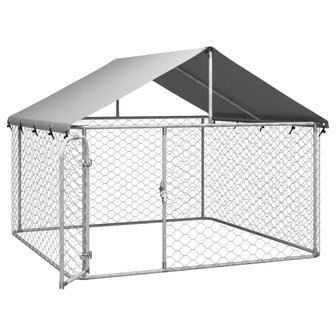 Hondenkennel voor buiten met dak 200x200x150 cm 4