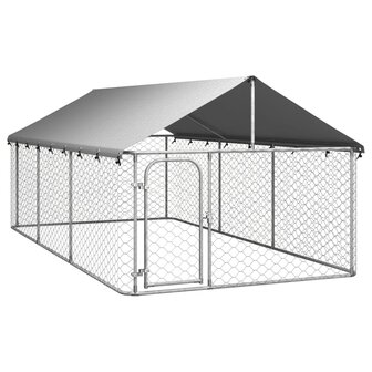 Hondenkennel voor buiten met dak 400x200x150 cm 1