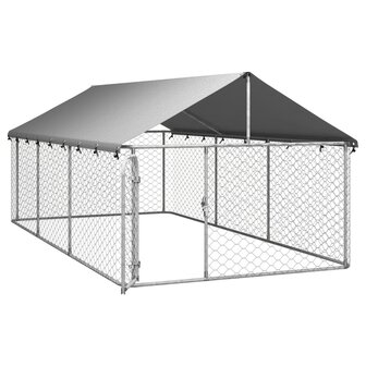 Hondenkennel voor buiten met dak 400x200x150 cm 4