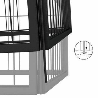 Hondenkennel 6 panelen 50 x 100 cm gepoedercoat staal zwart 5