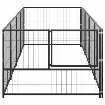 Hondenkennel 4 m&sup2; staal zwart 3