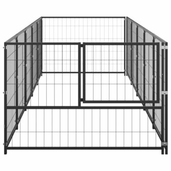 Hondenkennel 5 m&sup2; staal zwart 3