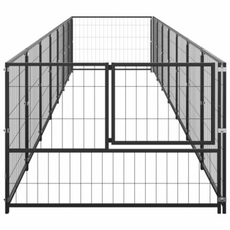 Hondenkennel 7 m&sup2; staal zwart 3