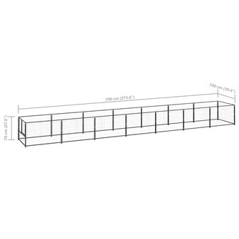 Hondenkennel 7 m&sup2; staal zwart 6