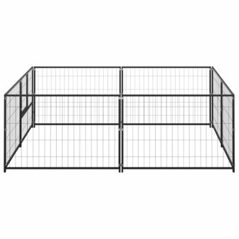 Hondenkennel 4 m&sup2; staal zwart 2