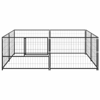 Hondenkennel 4 m&sup2; staal zwart 3