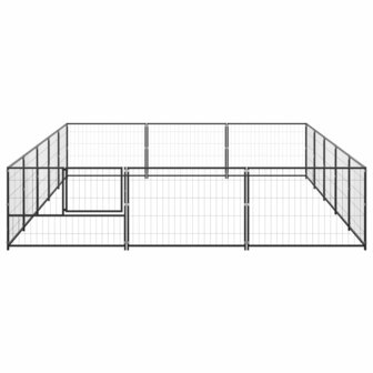 Hondenkennel 15 m&sup2; staal zwart 3