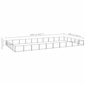 Hondenkennel 50 m&sup2; staal zwart 6