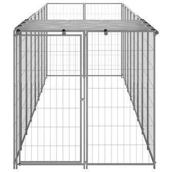 Hondenkennel 4,84 m&sup2; staal zilverkleurig 3