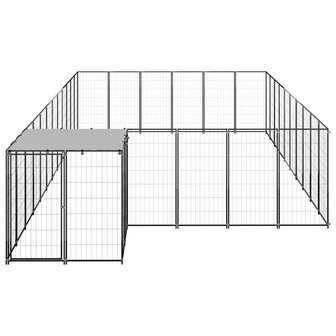 Hondenkennel 19,36 m&sup2; staal zwart 2