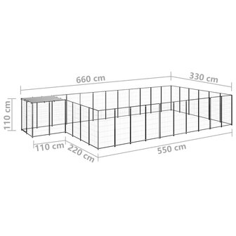 Hondenkennel 19,36 m&sup2; staal zwart 6