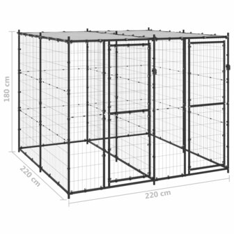 Hondenkennel met dak 4,84 m&sup2; 6