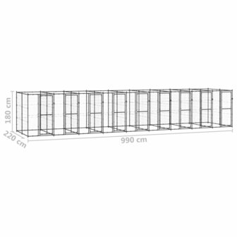 Hondenkennel 21,78 m&sup2; staal 6