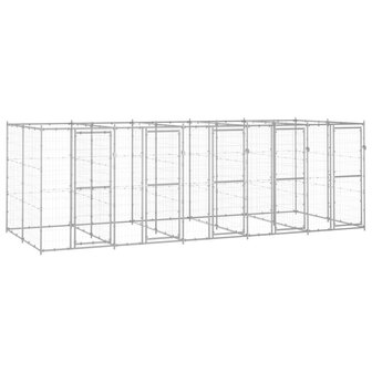 Hondenkennel 12,1 m&sup2; gegalvaniseerd staal 1