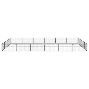 Hondenkennel 20 panelen 100x50 cm gepoedercoat staal zwart 2