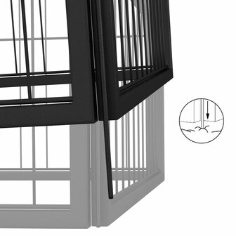 Hondenkennel 20 panelen 100x50 cm gepoedercoat staal zwart 6