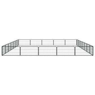 Hondenkennel 24 panelen 100x50 cm gepoedercoat staal zwart 4