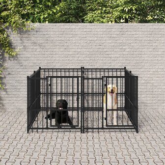 Hondenkennel voor buiten 3,75 m&sup2; staal 1