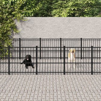 Hondenkennel voor buiten 16,94 m&sup2; staal 1