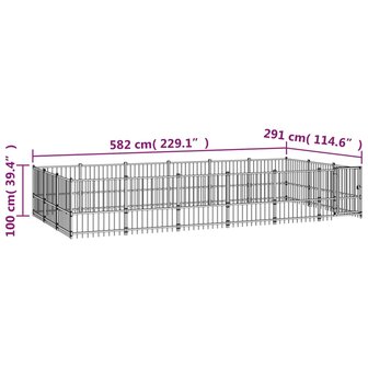 Hondenkennel voor buiten 16,94 m&sup2; staal 6