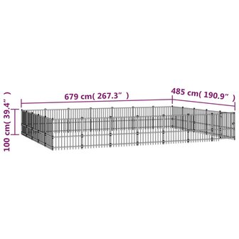 Hondenkennel voor buiten 32,93 m&sup2; staal 6