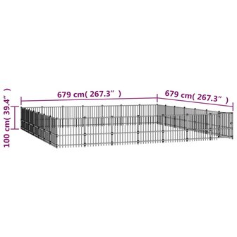 Hondenkennel voor buiten 46,1 m&sup2; staal 6