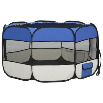 Hondenren inklapbaar met draagtas 125x125x61 cm blauw 5