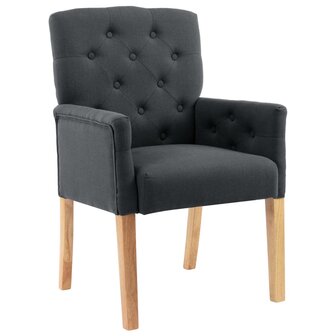 Eetkamerstoelen 4 st met armleuningen stof grijs 3