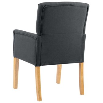 Eetkamerstoelen 4 st met armleuningen stof grijs 5